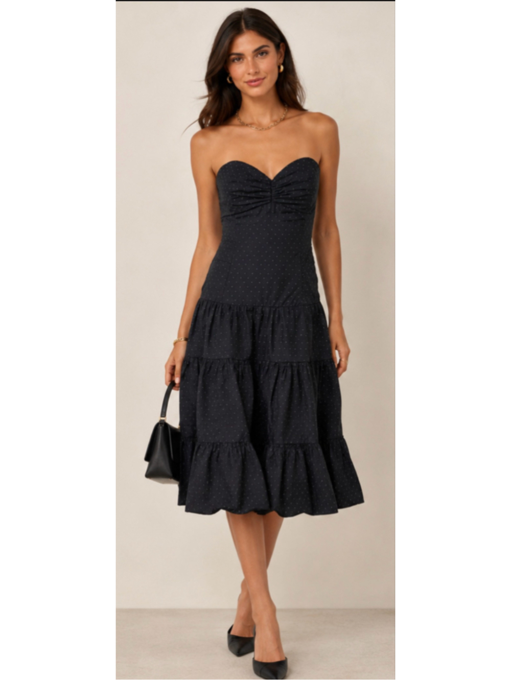 Nicole Miller Collextion! Strapless Polka Dot Dress Black White Size 10 Vintage